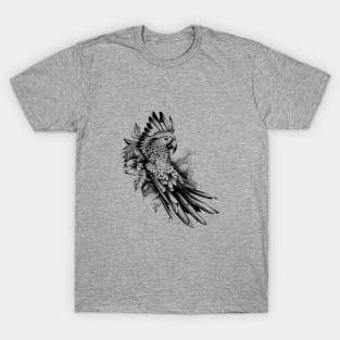 Parrot Wild Animal Nature Illustration Art Tattoo T-Shirt